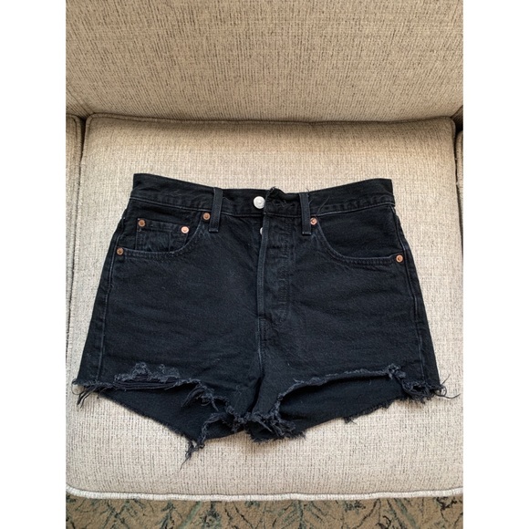Jean Shorts (Black, Waist Size 25) - Picture 1 of 2